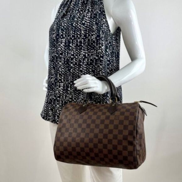Louis Vuitton Damier Ebene Speedy 30 Satchel Handbag - Picture 2 of 13